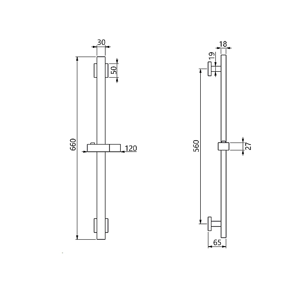 Душова стійка з тримачем універсальна Lidz Niagara 321 прямокутна LDNIA321NKS46113 Nickel - Фото - 2