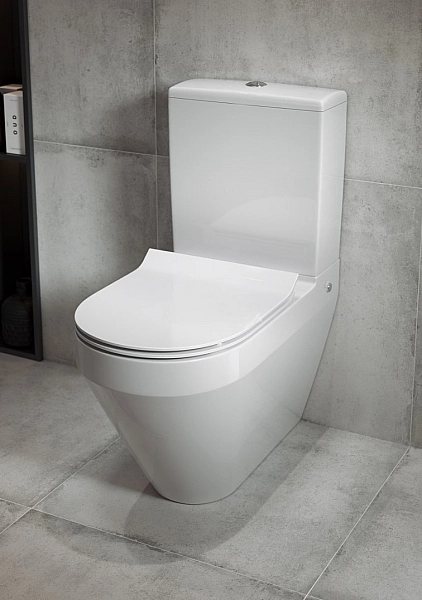 Унітаз підлоговий Crea Oval CleanOn з кришкою Slim дюропласт soft close (CCCZ1005956213) Cersanit - Фото - 2