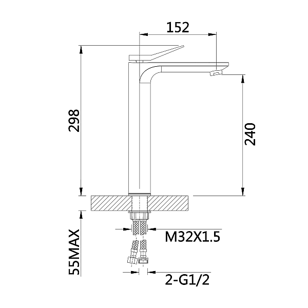 Смеситель для раковины Qtap Presto высокий QTPRE269CRM45572 Chrome - Фото - 2