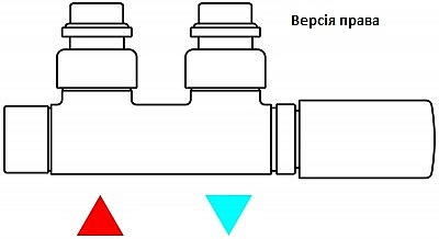 Набір вентилів інтегрований термостатичний лівий білий Twins All in One Terma - Фото - 2