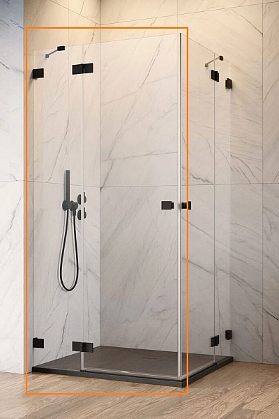 Душова кабіна (половина) Essenza Pro Black KDD 90 ліва, RADAWAY