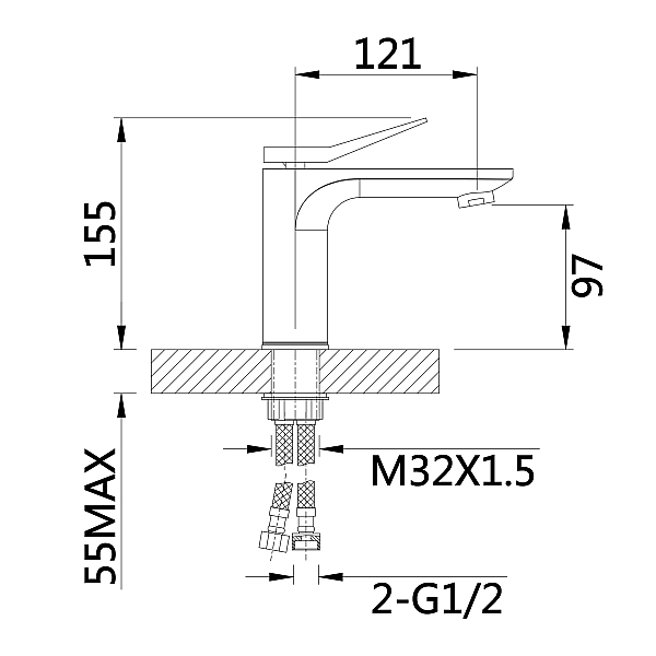 Смеситель для раковины Qtap Presto QTPRE270GRP45581 Graphite - Фото - 2