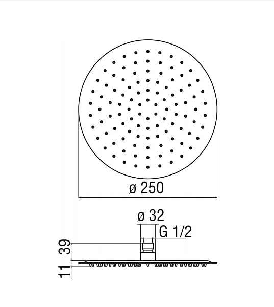 Верхній душ Velvet Black (AD139-121BM), Nobili - Фото - 2