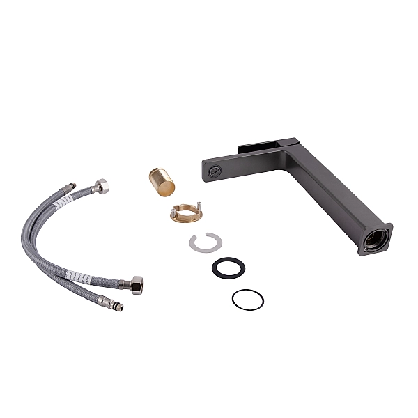 Змішувач для раковини Qtap Gemini високий QTGEM269GMB45680 Gunmetal Black PVD - Фото - 4