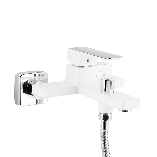 Змішувач для ванни Qtap Gemini (з душовим гарнітуром) QTGEM259CRW45683 Chrome/White - Фото - 3