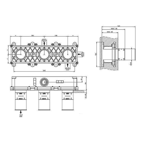 Вбудована частина змішувача 54139239 Gessi - Фото - 2