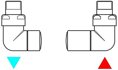 Набір вентилів трьохосьовий регулюючий правий хром Terma - Фото - 2