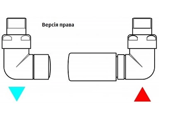 Набір вентилів трьохосьовий термостатичний правий білий мат Vision All in One Terma - Фото - 2