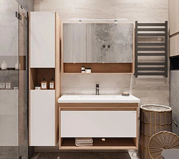 Шафка-дзеркало Silvia 100 LED Oak matt RADAWAY - Фото - 2