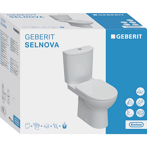 Компакт з кришкою Selnova Rimfree 501.753.00.1 Geberit - Фото - 2