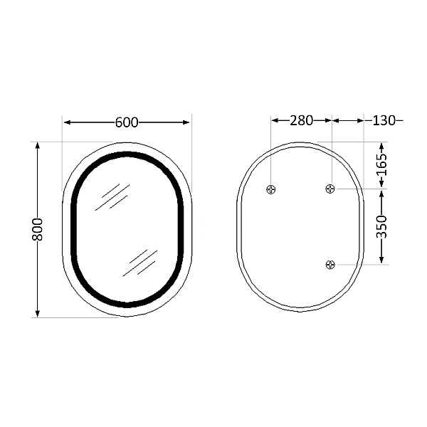 Дзеркало Qtap Gemini 600х800 з LED-підсвічуванням Touch, з антизапотіванням, з димером, рег. темп. кольору (3000-6500K) Reverse QT2578R6080 - Фото - 2