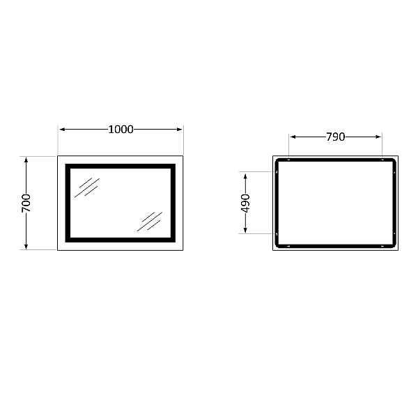Зеркало Qtap Cardinal 1000х700 с LED-подсветкой Touch, с антизапотеванием, с диммером, рег. темп. цвета (3000-6500K) QT0478C10070 - Фото - 2