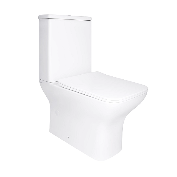 Унитаз напольный Qtap Aries Rimless безободковый с сиденьем Soft-close WHITE QT03228302W