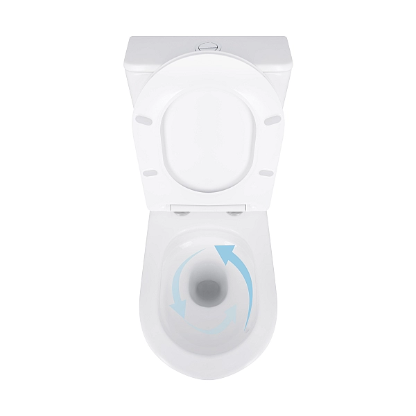 Унітаз підлоговий Qtap Virgo Ultra Quiet безобідковий з сидінням Soft-close WHITE QT18226092AW - Фото - 6