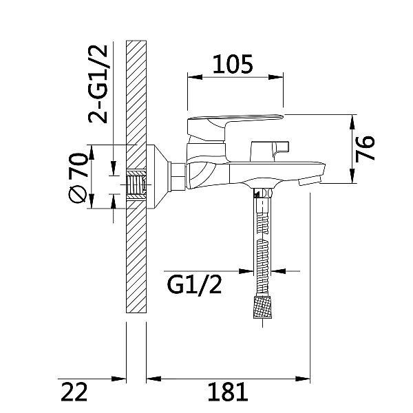 Змішувач для ванни Qtap Leo New (з душовим гарнітуром) QTLEO259CRM45563 Chrome - Фото - 2
