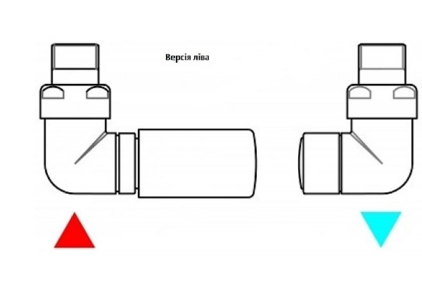 Набір вентилів трьохосьовий термостатичний лівий чорний мат Vision All in One Terma - Фото - 2