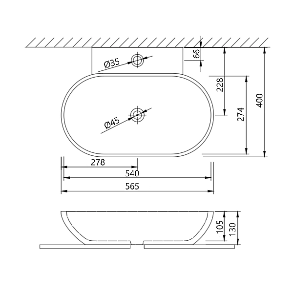 Раковина Qtap Cardinal 565х400х130 White QT0411K177WN - Фото - 2