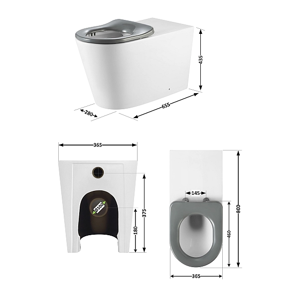 Унітаз підлоговий Qtap Freedom інклюзивний безбачковий Rimless безобідковий з сидінням Soft-close WHITE QT22223368W - Фото - 2