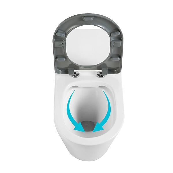 Унітаз підлоговий Qtap Freedom інклюзивний безбачковий Rimless безобідковий з сидінням Soft-close WHITE QT22223368W - Фото - 7