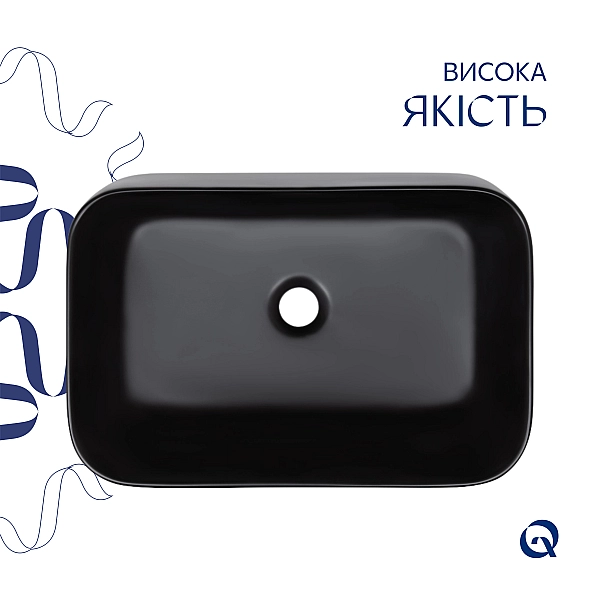 Раковина-чаша Qtap Scorpio 550х390х120 Matt black QT14112243MBN - Фото - 4