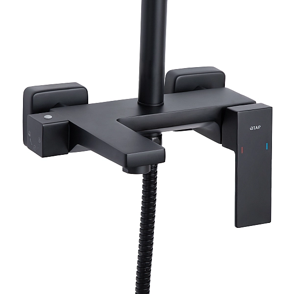 Душова система універсальна Qtap Gemini на три споживача (з виливом) QTGEM111BLM45686 Black Matt - Фото - 3