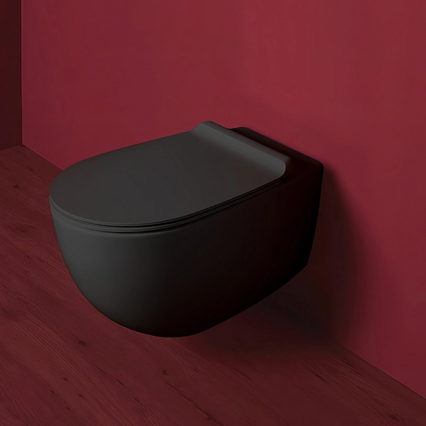 Унітаз підвісний Vignoni Rimless VI18 з кришкою soft-close Black matt VI18-F85-VI004NM SIMAS - Фото - 2