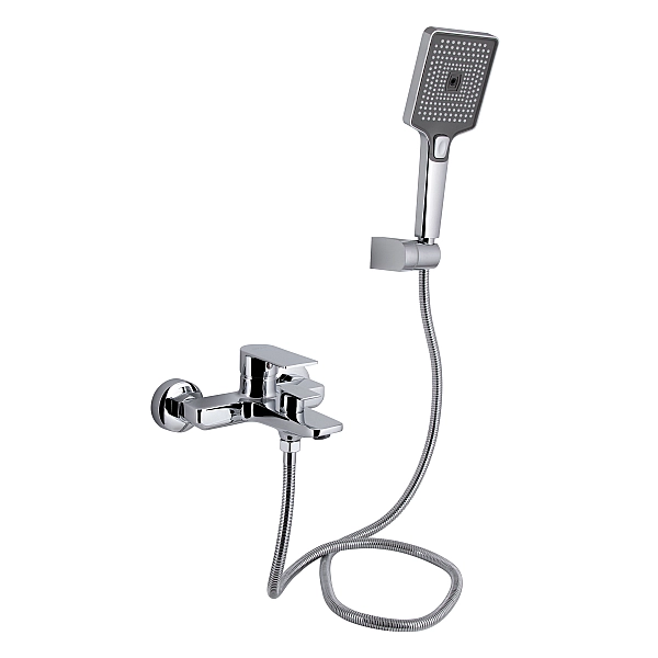 Смеситель для ванны Qtap Aries (c душевым гарнитуром) QTARI259CRM45559 Chrome