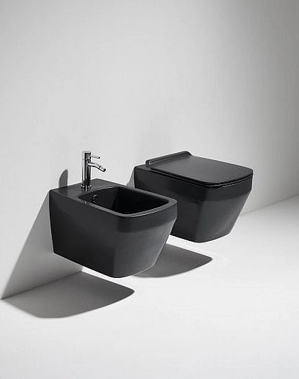 Унітаз підвісний Baden Baden BB 18 з кришкою soft-close BB18-F87(85)-BB004NM Nero matt SIMAS - Фото - 2