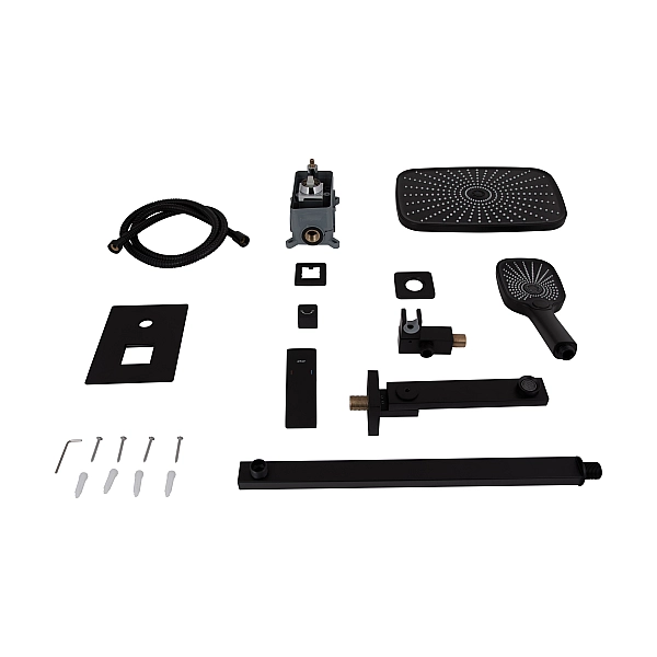 Душова система універсальна Qtap Gemini прихованого монтажу на три споживача QTGEM114BLM45703 Black Matt - Фото - 9