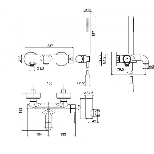 Змішувач для ванни Snap F3114CR Fima - Фото - 2