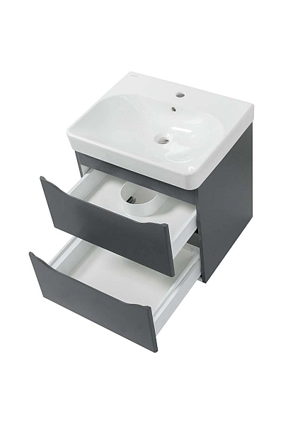 Шафка з умивальником 60 Smile Square Grey matt SM-60 ПС+500.229.01.1 Air-Line - Фото - 2