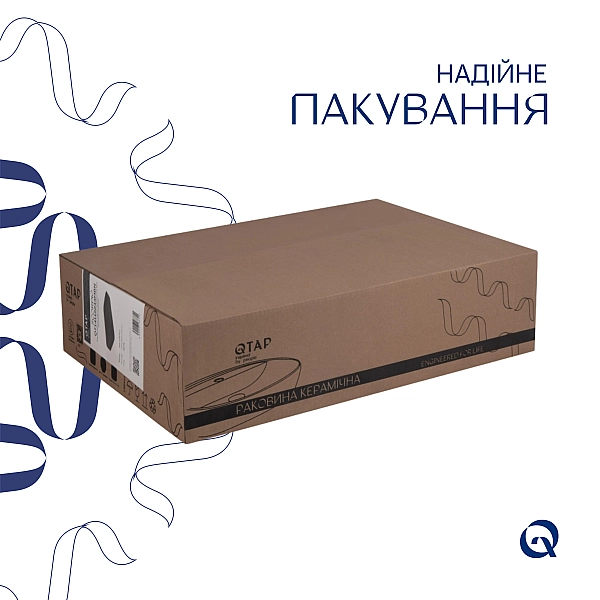 Комплект Qtap Scorpio: Раковина накладна прамокутна 550х390х120 мм Matt Black + Донний клапан PU03 - Фото - 5