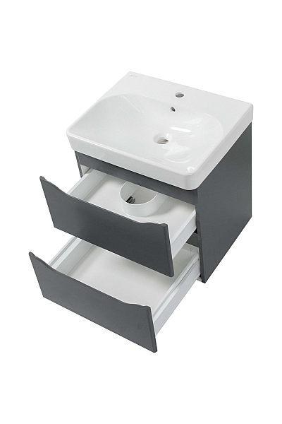 Шафка з умивальником 75 Smile Square Grey matt SM-75 ПС+500.249.01.1 Air-Line - Фото - 2