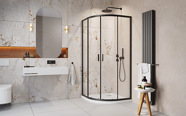 Душова кабіна напівкругла Alienta A 90x90 10229090-54-01 Black RADAWAY - Фото - 2