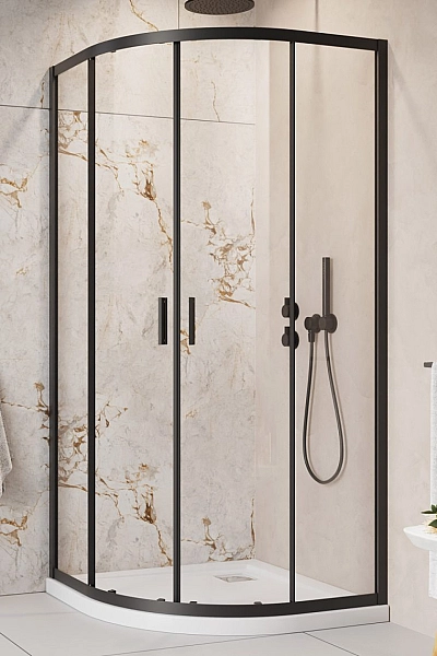 Душова кабіна напівкругла Alienta A 90x90 10229090-54-01 Black RADAWAY