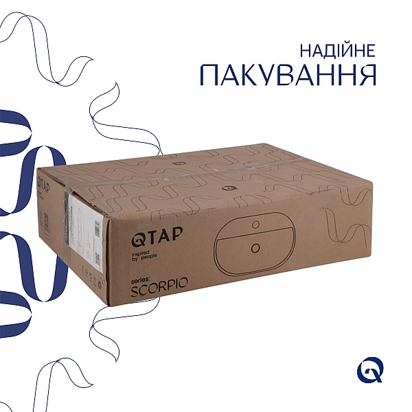 Комплект Qtap Scorpio: Раковина накладная овальная 500x380x120 мм White + Донный клапан PU02 - Фото - 5