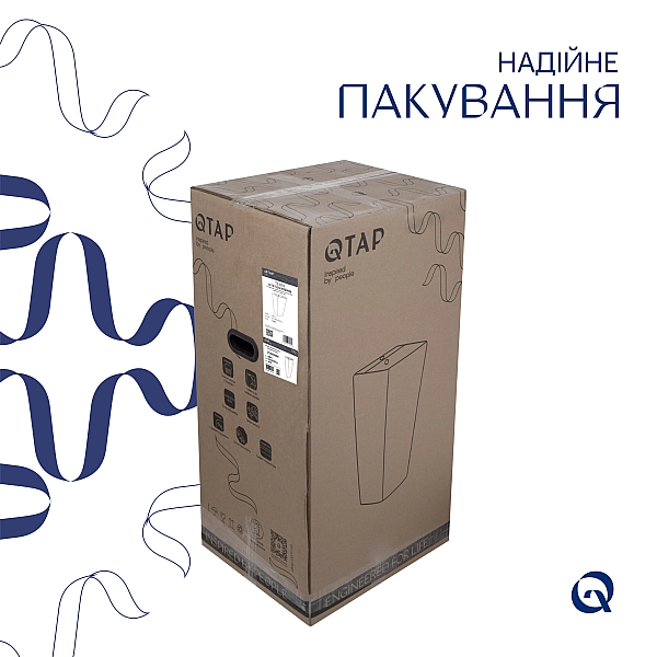 Комплект Qtap Tern: Раковина напольная моноблок 440х380х830 мм White + Донный клапан PU02O - Фото - 7