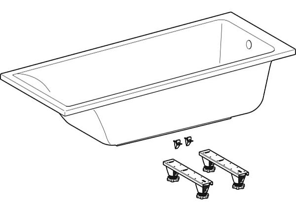 Ванна прямокутна з ніжками Selnova Square 170x70 554.384.01.1 Geberit - Фото - 2