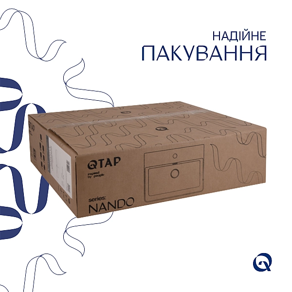 Комплект Qtap Nando LT: Раковина підвісна прамокутна 500х420х130 мм White + Донний клапан PU02O - Фото - 5