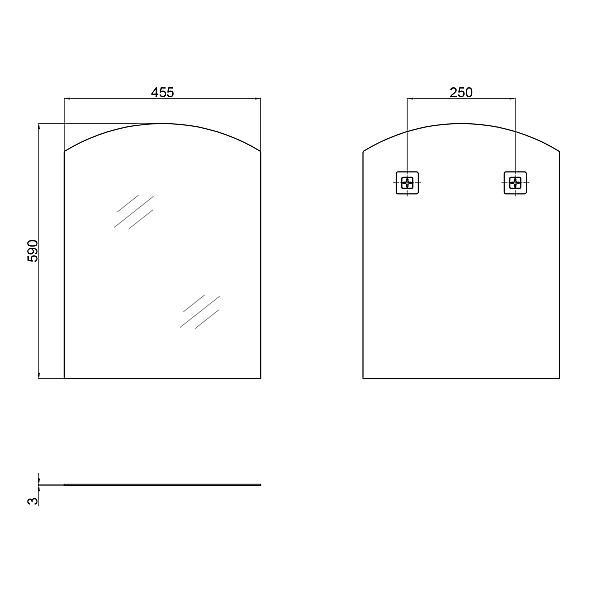 Дзеркало Lidz Wieza 140.07.01 455х590 настінне прямокутне з дугоподібним верхом LD78WI4559 - Фото - 2