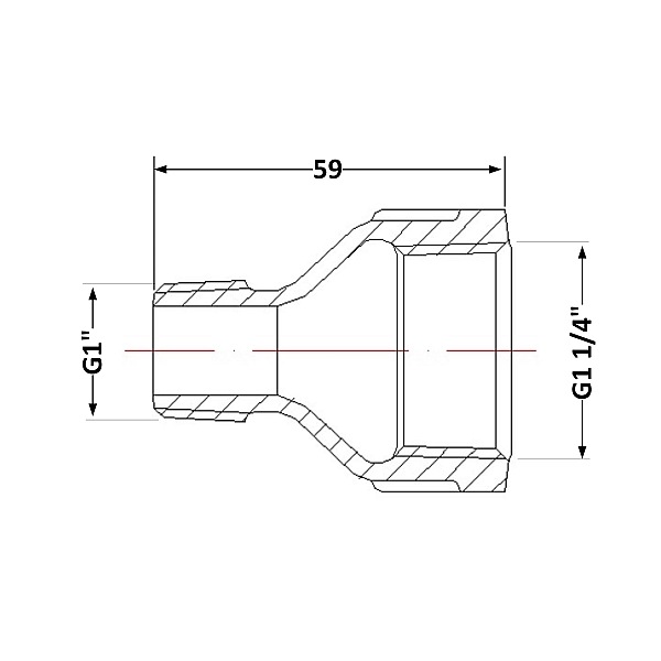 Перехід чавунний 1" 1/4х1" ВЗ - Фото - 2