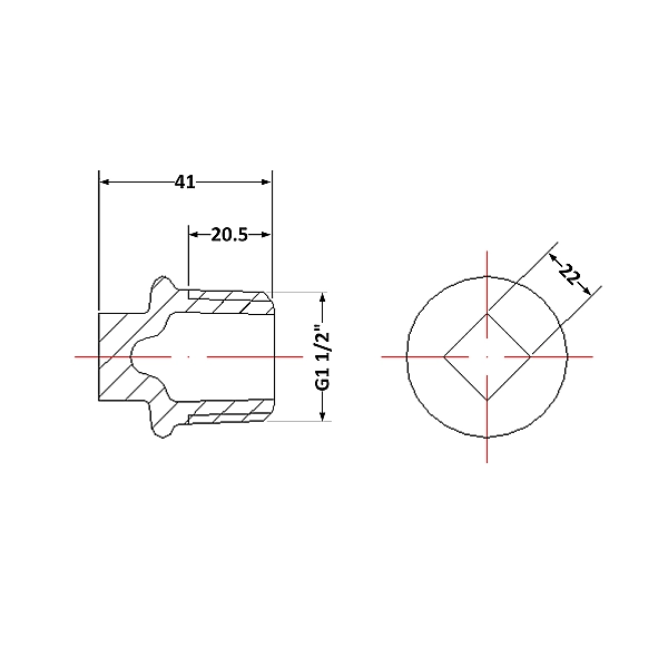 Заглушка чавунна 1" 1/2 ЗР - Фото - 2