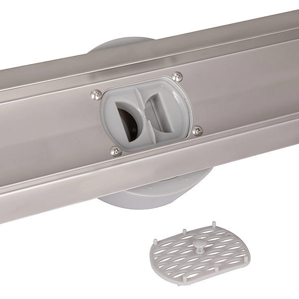 Трап из нержавеющей стали Qtap Scorpio Tile700 линейный под плитку (поворотный сифон/сухой затвор) - Фото - 5