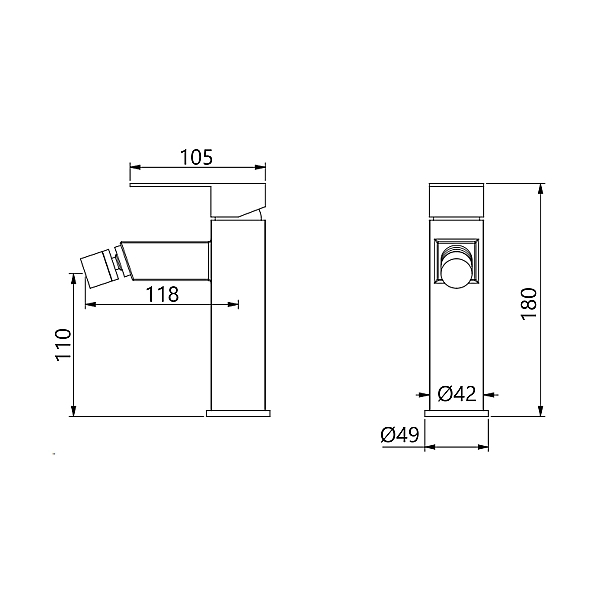 Змішувач для біде Lidz Kubis 001AF (k35) LDKUB001AFNKS46097 Nickel - Фото - 2