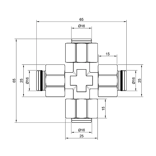 Хрестовина обтискна Thermo Alliance Standart 16 SD150W16161616 - Фото - 2