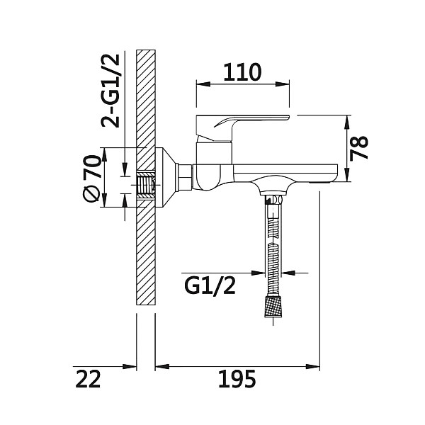 Смеситель для ванны Qtap Jay (c душевым гарнитуром) QTJAY259CRW45553 Chrome/White - Фото - 2