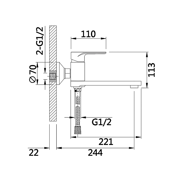 Змішувач для ванни Qtap Jay з поворотним виливом (з душовим гарнітуром) QTJAY260CRW45554 Chrome/White - Фото - 2