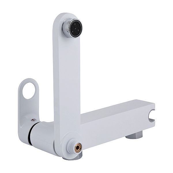 Змішувач для ванни Qtap Jay з поворотним виливом (з душовим гарнітуром) QTJAY260CRW45554 Chrome/White - Фото - 5