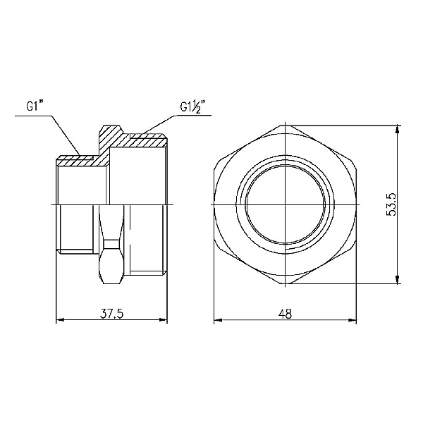 Ніпель редукційний Thermo Alliance Forte 1 1/2х1" SF3594025 - Фото - 2