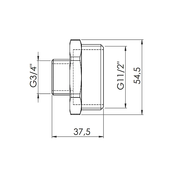 Ніпель редукційний Thermo Alliance Forte 1 1/2х3/4" SF3594020 - Фото - 2